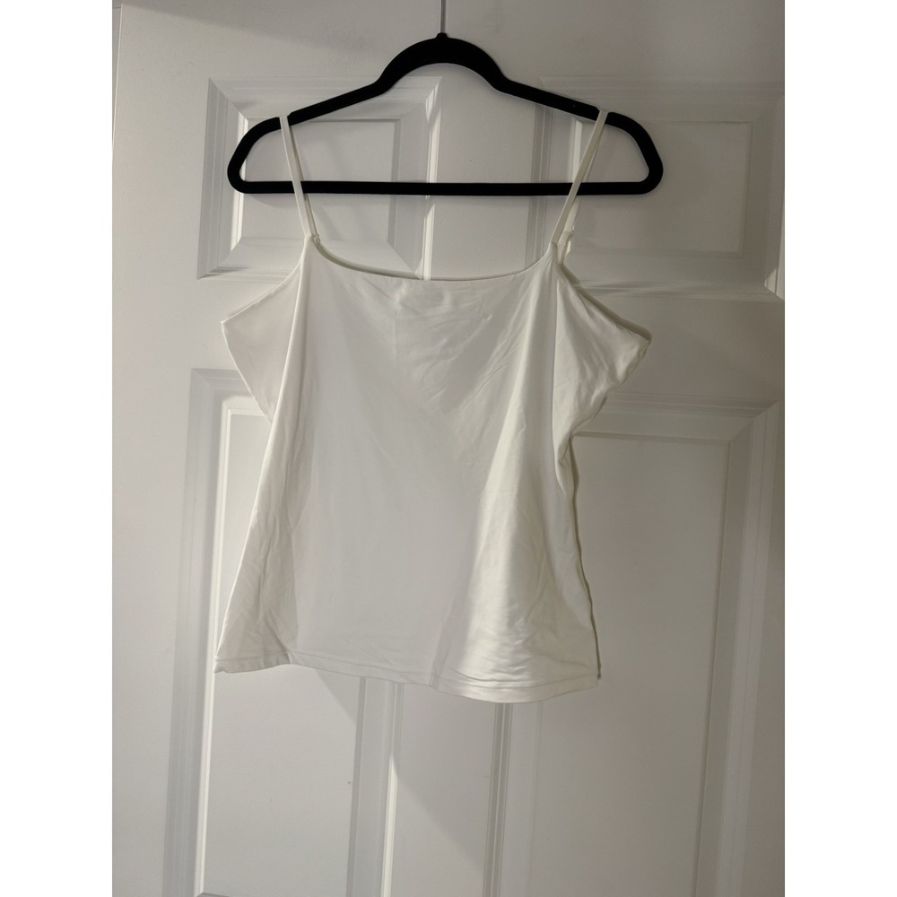 Pumiey Square Neck Basic Cami Tank Xl White